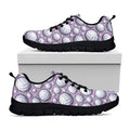 Purple And White Volleyball Print Black Running Shoes