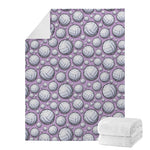 Purple And White Volleyball Print Blanket
