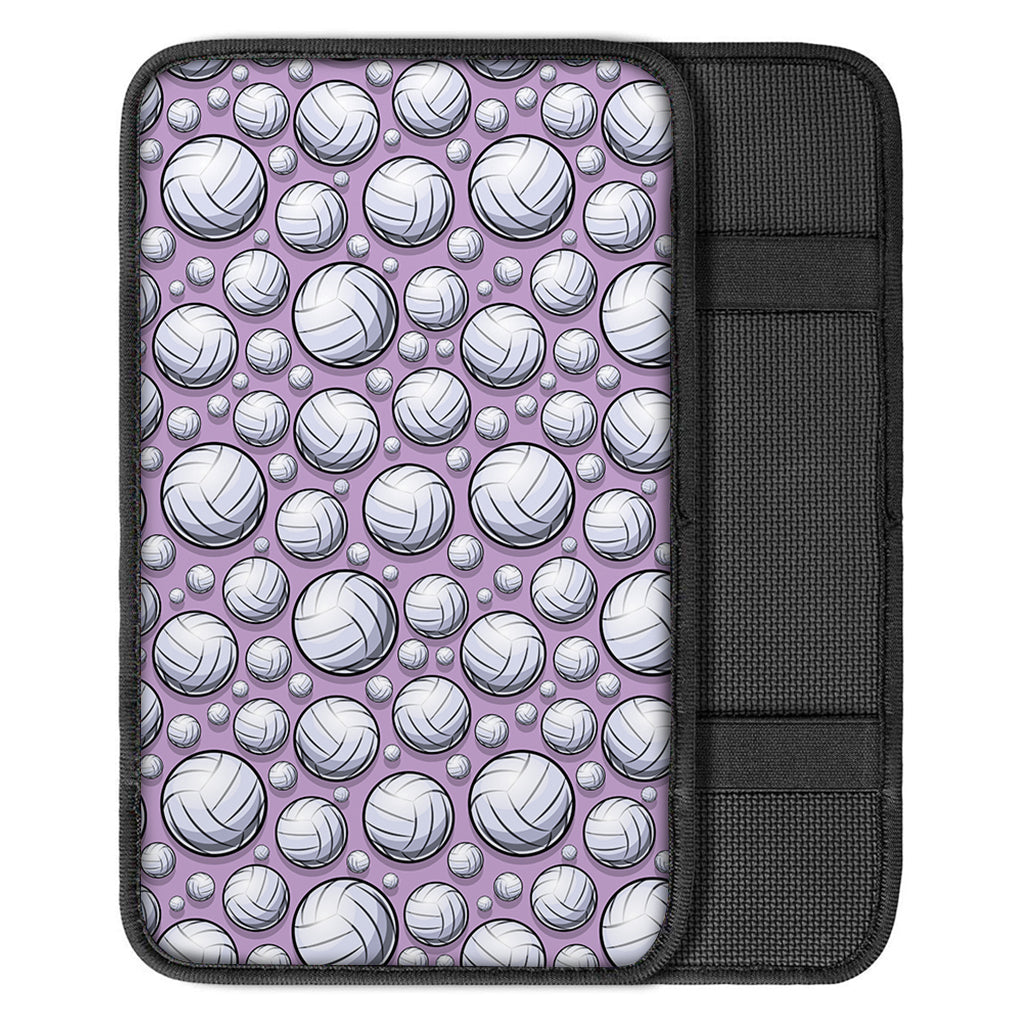 Purple And White Volleyball Print Car Center Console Cover