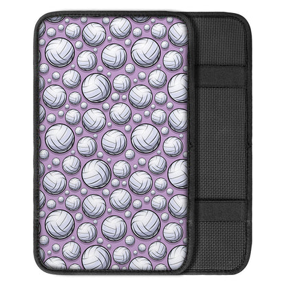 Purple And White Volleyball Print Car Center Console Cover