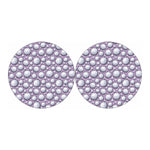 Purple And White Volleyball Print Car Coasters