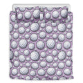 Purple And White Volleyball Print Duvet Cover Bedding Set