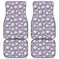 Purple And White Volleyball Print Front and Back Car Floor Mats