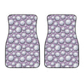 Purple And White Volleyball Print Front Car Floor Mats