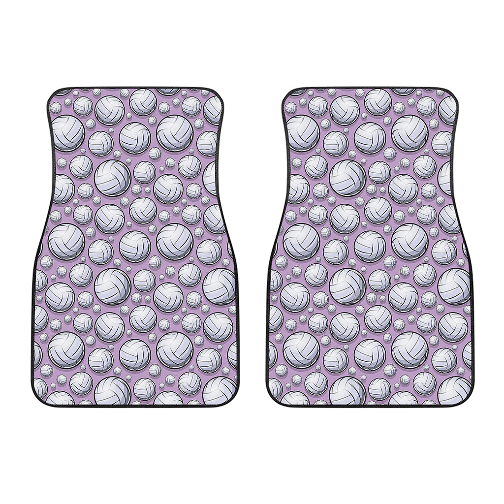Purple And White Volleyball Print Front Car Floor Mats