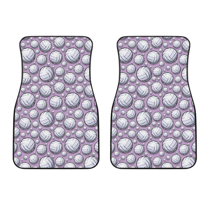 Purple And White Volleyball Print Front Car Floor Mats
