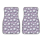 Purple And White Volleyball Print Front Car Floor Mats