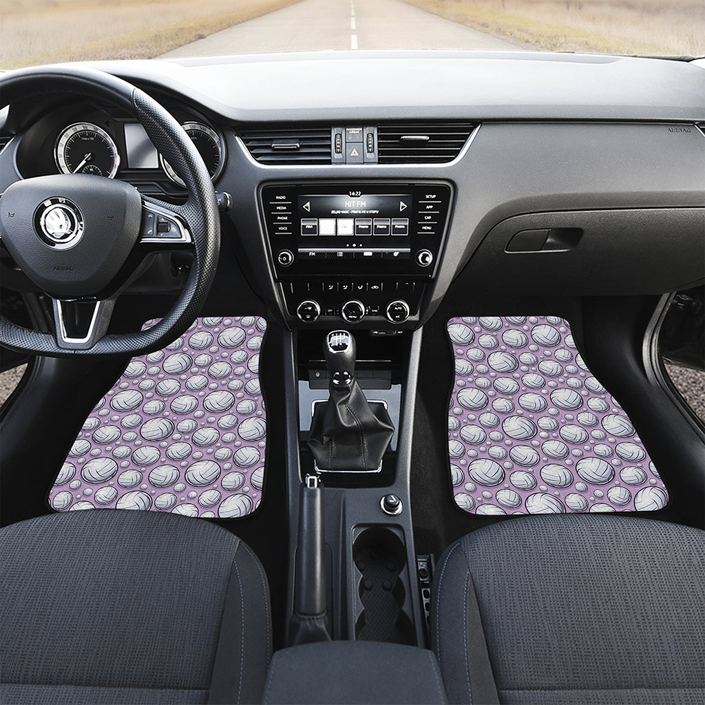 Purple And White Volleyball Print Front Car Floor Mats
