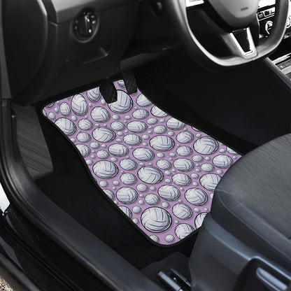 Purple And White Volleyball Print Front Car Floor Mats