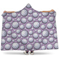 Purple And White Volleyball Print Hooded Blanket