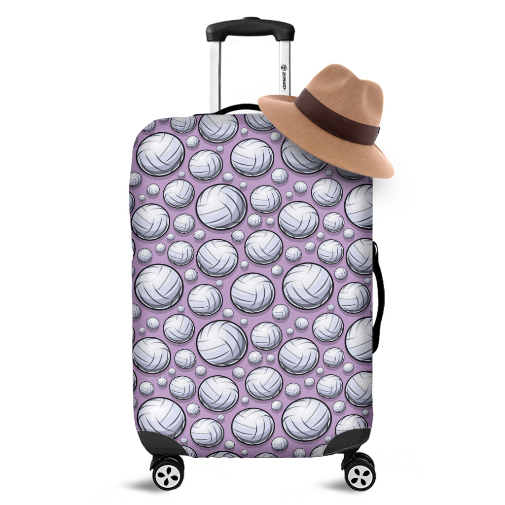 Purple And White Volleyball Print Luggage Cover