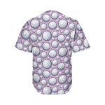 Purple And White Volleyball Print Men's Baseball Jersey