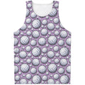 Purple And White Volleyball Print Men's Tank Top