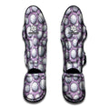 Purple And White Volleyball Print Muay Thai Shin Guards