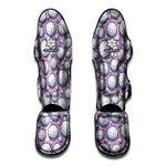 Purple And White Volleyball Print Muay Thai Shin Guard