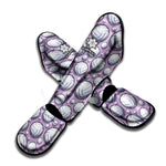 Purple And White Volleyball Print Muay Thai Shin Guard