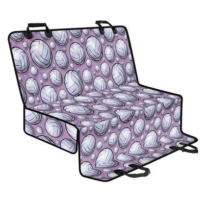 Purple And White Volleyball Print Pet Car Back Seat Cover