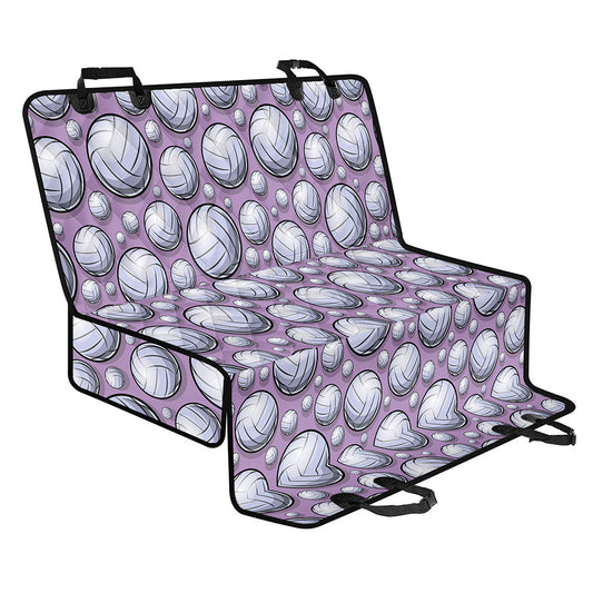 Purple And White Volleyball Print Pet Car Back Seat Cover