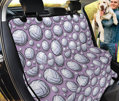 Purple And White Volleyball Print Pet Car Back Seat Cover