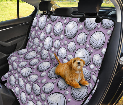 Purple And White Volleyball Print Pet Car Back Seat Cover