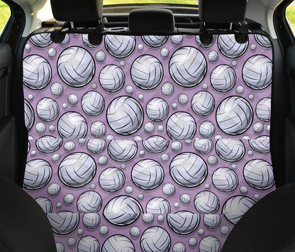 Purple And White Volleyball Print Pet Car Back Seat Cover