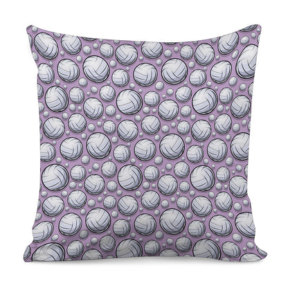 Purple And White Volleyball Print Pillow Cover