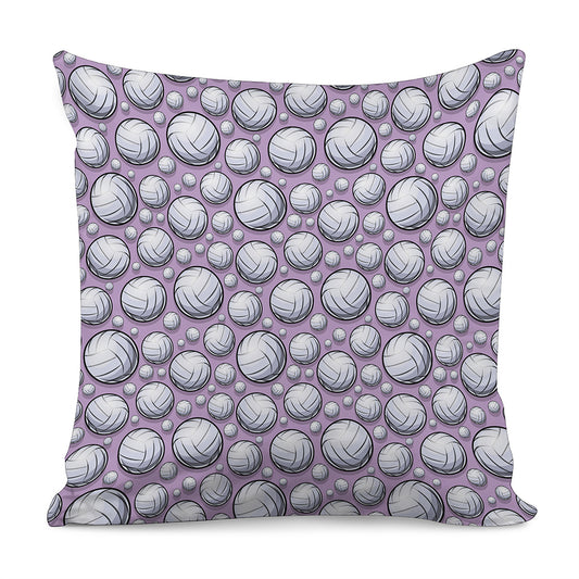 Purple And White Volleyball Print Pillow Cover