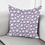 Purple And White Volleyball Print Pillow Cover