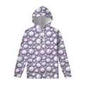 Purple And White Volleyball Print Pullover Hoodie