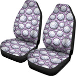 Purple And White Volleyball Print Universal Fit Car Seat Covers
