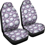 Purple And White Volleyball Print Universal Fit Car Seat Covers