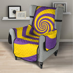 Purple And Yellow Spiral Illusion Print Armchair Protector