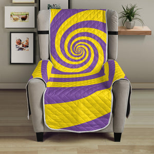 Purple And Yellow Spiral Illusion Print Armchair Protector