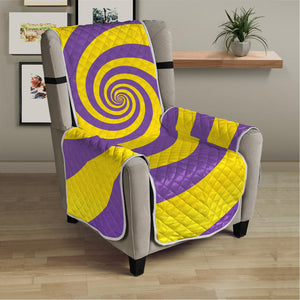 Purple And Yellow Spiral Illusion Print Armchair Protector