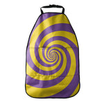 Purple And Yellow Spiral Illusion Print Car Seat Organizers