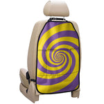 Purple And Yellow Spiral Illusion Print Car Seat Organizers