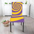 Purple And Yellow Spiral Illusion Print Dining Chair Slipcover