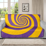 Purple And Yellow Spiral Illusion Print Futon Protector