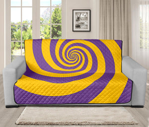 Purple And Yellow Spiral Illusion Print Futon Protector