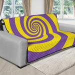 Purple And Yellow Spiral Illusion Print Futon Protector