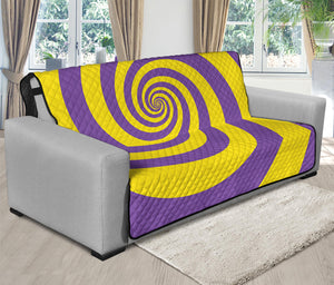 Purple And Yellow Spiral Illusion Print Futon Protector