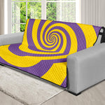 Purple And Yellow Spiral Illusion Print Futon Protector