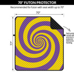 Purple And Yellow Spiral Illusion Print Futon Protector