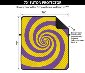 Purple And Yellow Spiral Illusion Print Futon Protector