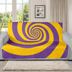 Purple And Yellow Spiral Illusion Print Futon Protector