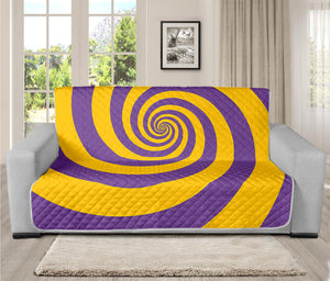 Purple And Yellow Spiral Illusion Print Futon Protector