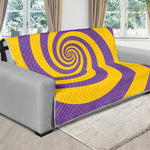 Purple And Yellow Spiral Illusion Print Futon Protector