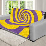 Purple And Yellow Spiral Illusion Print Futon Protector