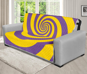 Purple And Yellow Spiral Illusion Print Futon Protector