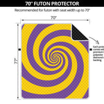 Purple And Yellow Spiral Illusion Print Futon Protector